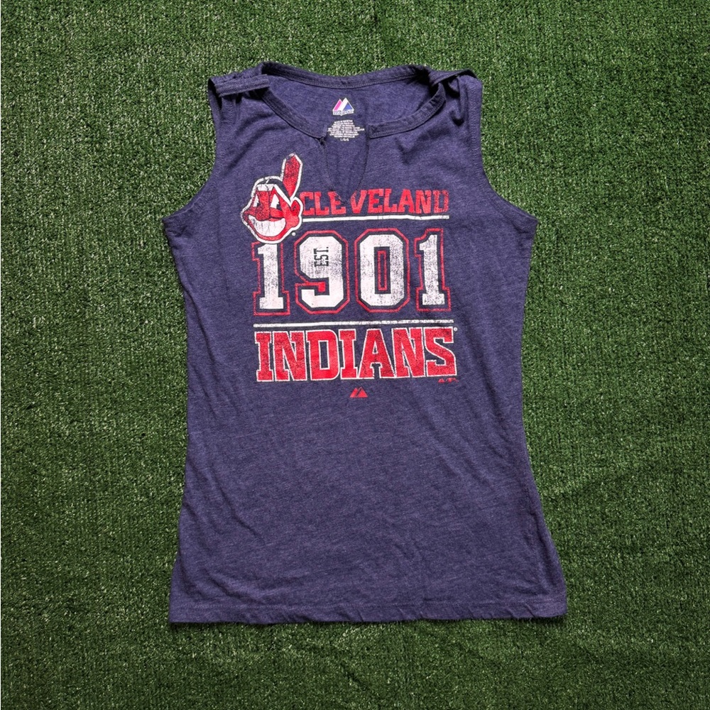 Majestic Navy 1901 Indians Graphic Tank